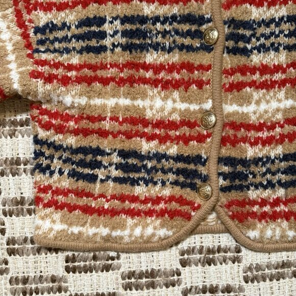 J Crew sweater lady jacket plaid boucle yarn Size Small Preppy Cropped Luxury - Picture 6 of 10